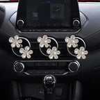 6 Pcs Black Daisy Air Vent Clips, Cute Flower Car Air Fresheners Vents Clips Diamond Vent Clip Car Interior Decor Charm Bling Accessories Decoration for Women (silvery, 2)