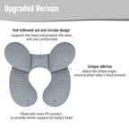KAKIBLIN Baby Travel Pillow, Upgraded Baby Neck Pillows for Car Seat, Babies Support Pillow, Infant Neck Pillow for Head and Neck, Newborn Head Support for Car Seat,Stroller, Pushchair (Light Grey)