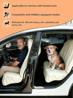 Universal Car Seat Cover Towel, Waterproof Washable Sweat Protection for Front Bucket Seats, Non-Slip Fit, Fits Cars SUVs Trucks, Ideal for Gym, Kids, Pets, Outdoor Sports, Travel (Beige, 1 Pack)