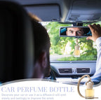 20Pcs Hanging Empty Car Freshener Glass Bottle, Essential Oil Car Diffuser, Aromatherapy Fragrance Perfume Diffuser Bottle Pendant with Wooden Caps & Hanging String(8ML)