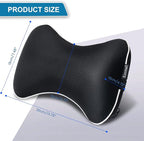 Inflatable Car Neck Pillow - 2 Pack Soft Headrest Car Pillow for Driving Seat with Adjustable Strap, Comfortable Ergonomic Design Neck Support and Breathable Washable Cover