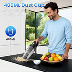 Handheld Vacuum Cordless Car Vacuum Cleaner 11000PA High Power Portable 1.4lbs Lightweight Rechargeable with 2 Filter Multi-Nozzles for Home Office Pet Hair Dust