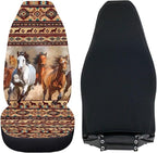 ELEQIN Aztec Horse Car Seat Covers Two Front Only for Car, Automotive Interior Covers, Airbag Compatible, Quick Setup Universal Fit Seat Covers for Car, Truck, SUV