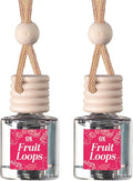 CE CRAFT Car Air Freshener Diffuser, Fruit Loops, 2 Pack Air Deodorizer for Essential Oils, Long Lasting Car Diffuser Bottle, Reusable Jar, Multicolor