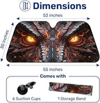 GENANY Dragon Windshield Sun Shade for Car SUV Truck (55x30 Inches), Front Window Visor for Windows, Protector Blocks UV