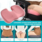 FLORICH 3 PCS Seat Cushion for Carseat Lumbar Support Pillow Car Neck Headrest Pillows Memory Foam Gel Memory Foam Massage Point Seat Pads Pressure Relief Back Cushion for Office Chair(Light Pink)