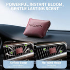 Car Air Freshener Diffuser Jasmine Ocean Scented 2 Pack, Car Fresheners Vent Clip Leather Design, Car Diffuser Flower Scented for 30 Days Long Lasting WineRed