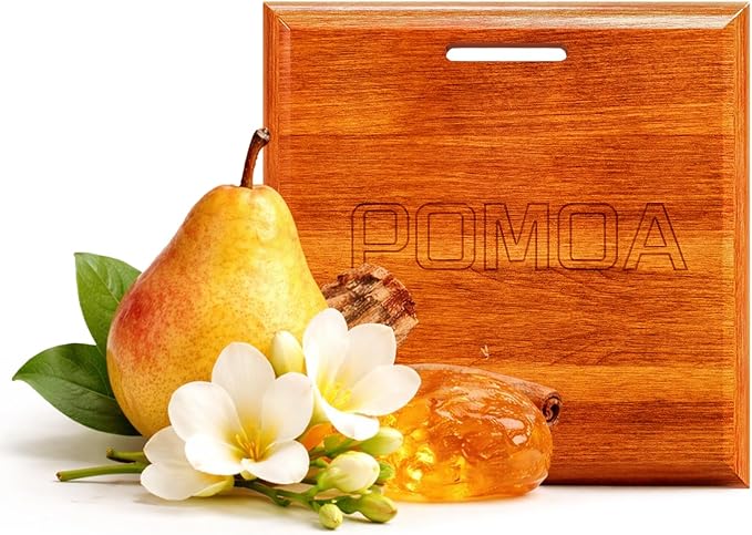 Car Air Freshener - Square Wood Air Freshener Refill - INCLUDED Premium Leather Clips - Car Odor Eliminator for Visor Clip - Vehicle Scent Diffuser for Cabin, Truck & SUVs(Golden Orchard)