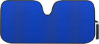 Motor Trend Blue Accordion Folding Car Windshield Sun Shade - Blackout Sun Visor for Car Windshield - Foldable Jumbo Sunshade and Front Window Truck Sun Screen for UV Sun Protection - 66 x 27