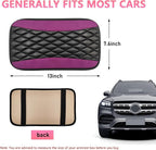 Car Center Console Cushion Pad, PU Leather Waterproof Auto Armrest Box Cover Protector, Comfortable Armrest Seat Box Cover Mat, Universal Car Accessories for SUV Truck (Purple)