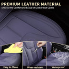 FLORICH Car Seat Cover Full Set, Automotive Seat Covers, Luxury Waterproof Leather Car Seat Protectors, Car Seat Cushions Universal Fit for Most Sedans SUVs Trucks - Purple
