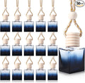 50 Pcs Black Car Air Freshener Hanging Bottle Empty Glass Diffuser Bottles Perfume Bottle Refillable Car Air Freshener Pendant Aromatherapy Fragrance Vials Bottles Ornament(Cube)