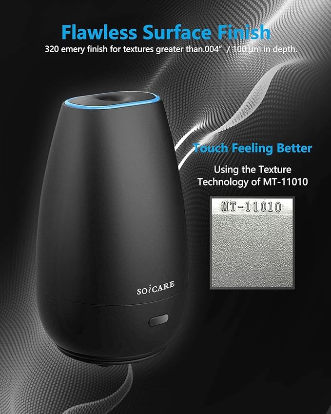 SOICARE Car Diffuser for Essential Oils, Small Portable Car Essential Oil Diffuser with Built-in USB Cable, Mini Aromatherapy Air Scent Humidifier Diffuser for Travel/Office/Home (Elegant Black)