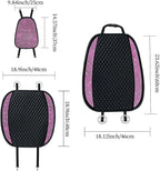 Luxury PU Leather Car Seat Cover Protector Bling Rhinestones Diamond Front Auto Seat Protector Pad for Girls Women or Ladies Auto Sparkling Crystal Universal Interior Accessories Pink 2Seats