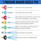 Selkie Turbo Nozzle for Pressure Washer, 4000 PSI Rotating Turbo Nozzle 1/4" Quick Connect, 7 Pieces Spray Nozzle Tips & Nozzle Holder, Multiple Degrees Washing, Additional 1.1 mm Orifice Nozzle