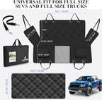 Back Seat Extender for Dogs Truck-Large Space, Blanket Dog Pet Seat Cover Back Seat Holds 400lbs, Backseat Dog Hammock for Crew Cab Trucks F150, RAM1500, Sierra, Tundra, Silverado, Black