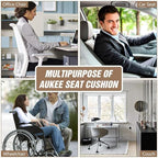 MYFAMIREA Car Seat Cushion Pad 1.2" Thick Comfort Seat Protector for Car Driver Seat Office Chair Home Use Memory Foam Seat Cushion with Non Slip Bottom, 20'' x 18.5'', Black