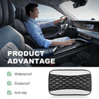Car Center Console Cushion Pad, 12.6 × 7.48 Inches Waterproof Car Armrest Seat Box Cover, PU Leather Armrest Cover Protector for Most Vehicle, Universal Car Interior Accessories (White)