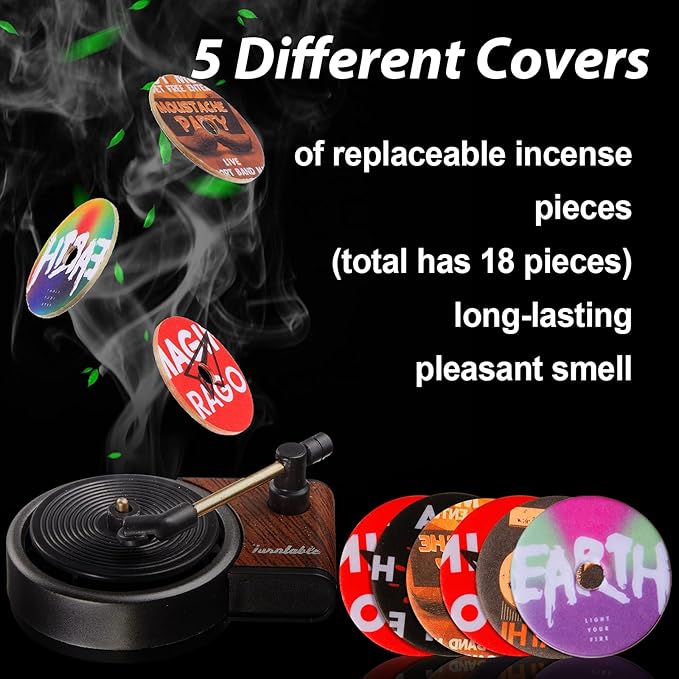 Frienda 21 Pieces Record Player Car Air Freshener Vent Clip Included 3 Pcs Retro Aromatherapy Diffuser, 18 Pcs Refill Pads for Gift, Air Freshener Car Decor Accessories, Music Lover Gifts