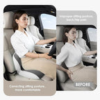 FLORICH Memory Foam Truck Seat Cushion,Car Seat Cushion and Lumbar Support Pillow for Office Chair, Ergonomic Back Support & Sciatica Relief for Long Drives(Beige Grey)