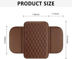 Upgraded Car Center Console Cover,Microfiber Leather Car Armrest Cover Cushion with 2 Storage Bags,Universal Armrest Storage Box Accessories for Most Vehicles (Brown)
