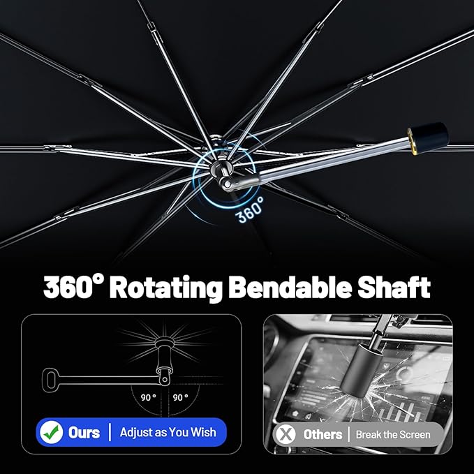 Car Windshield Sun Shade for Toyota Highlander 2014-2026 –[Reflective Coated Fabric] Sunshade Umbrella for Front Window, Car Shades Sun Visor Keep Car Cool and Protects Interior, 1:1 Exact Fit