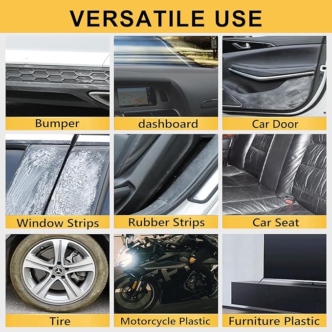 Plastic Restorer for Cars, Black Trim Restorer, Back to Black Plastic Restorer for Car Interior, Vinyl, Rubber, Plastic 150ml /5 fl oz