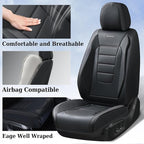 Coverado Seat Covers Full Set, Car Seat Cover Black, Seat Covers for Cars, Car Seat Protector, Nappa Leather Car Seat Cushion, Waterproof Car Seat Covers Front Seats and Back Fit for Most Cars
