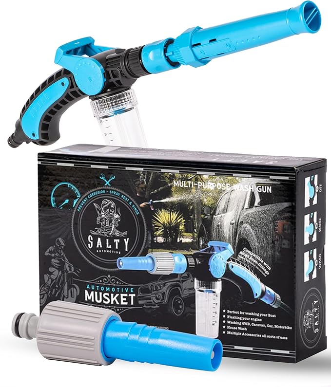 Captain's Musket Pressure Washer Gun with Eco-Friendly Foam Cannon, Adjustable Nozzle, Quick-Connect Hose, and Multi-Surface Cleaning Capability - Power Washer and Car Wash Kit
