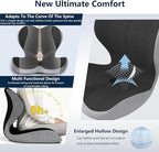 Car Seat Cushion for Long Driving, Office Chair Cushion, Memory Foam Seat Cushion Effectively Increase Height by 3.94 Inch, Car Seat Cushion for Back Pain Sciatica Tailbone Pain Relief.