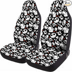 GENANY Skull Car Seat Covers Set of 2, Horror Breathable Front Seat Covers for Truck Sedan SUV, Spooky Car Accessories, Horror Gift for Women Men