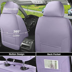 Coverado Seat Covers, Car Seat Covers Front Seats, Car Seat Cover, Car Seat Protector Waterproof, Car Seat Cushion Nappa Leather, Purple Seat Covers Carseat Cover Universal Fit for Most Cars