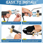 Foam Cannon for Pressure Washer Gun Kit with Dual Connector Accessory, Car Wash Foam Gun with 5 Pressure Washer Nozzle Tips 3/8'' Swivel Quick Connector and M22-14mm and M22-15 mm Fitting