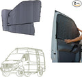 VanEssential Insulated Magnetic Blackout Front Door Window Covers (Pair) Designed for Mercedes-Benz NCV3 (Van Years 2007 to 2018) - Charcoal Gray
