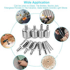 12 Pcs Diamond Drill Bits for Ceramic, Diamond Hole Saw Drill Bit Set Kit, Premium Glass Drill Bit for Bottles, Pots, Marble, Granite Stone, Tile Cutting 0.16 Inch - 1.18 Inch（4 mm - 30 mm） YLYL