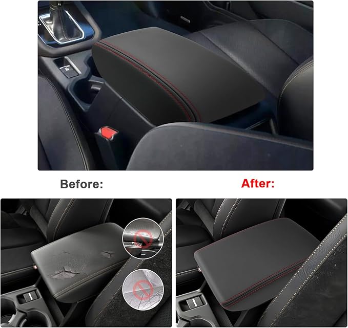 SXCY for 2025 Forester Armrest Cover for Forester 2025 Accessories [Not for 2026 Forester Updated Center Console] 2025 Forester Center Console Cover 2025 Forester Middle Console Cover (Red Line)