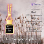 Gift Paradise® Bohemian Rose Hanging Car Air Freshener Set of 3 – Premium Wooden Diffusers with Long-Lasting Floral Fragrance for Car, Closet & Office | Gift-Ready Luxury Scent