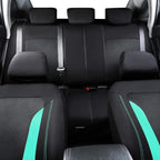 CAR PASS 3D Air Mesh Car Seat Covers Full Set, Breathable Sporty Rear Bench with Zipper for Armrest Box Universal Fit 95% Automotive SUV,Truck,Sedan Interior Cute Women Airbag Compatible, Black Mint