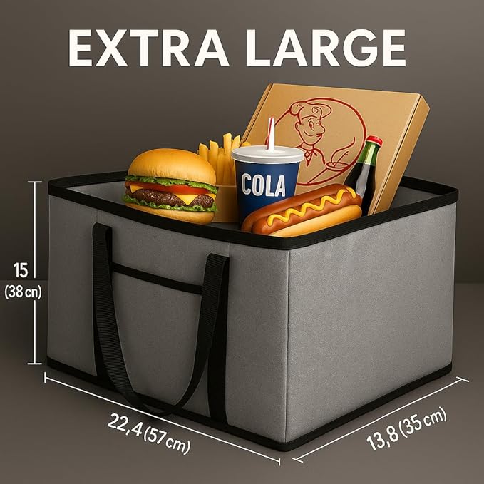 musbus 2 pack XXXL Gray Insulated Food Delivery Bag Cooler Bags Keep Food Warm Catering Therma Catering cooler bags keep food warm catering therma catering shopper accessories hot