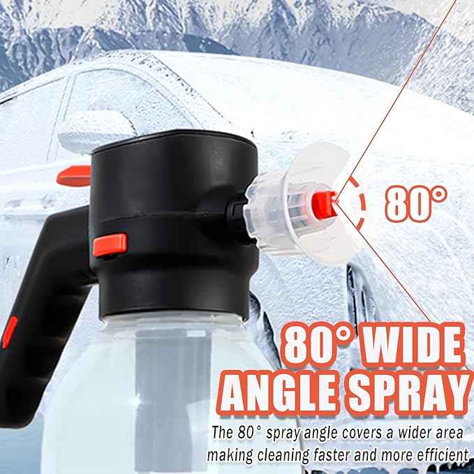 Electric Foam Sprayer for Car Wash, 130 PSI Battery Powered Cordless Foam Cannon, 2-Liter Portable Foam Pump Sprayer 2026 New Upgrade Ivory