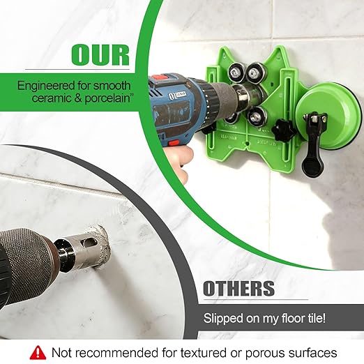 Diamond Hole Saw Kit, 18 PCS Tile Hole Saw Kit with Double Suction Cup Guide, 6-50 mm Dry/Wet Drill Bits Set for Ceramic, Glass, Porcelain, Marble, Granite