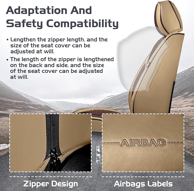 Truck Seat Covers for Nissan Frontier 2009-2026, Waterproof Premium Leather Full Coverage Car Seat Cover, Muscle Sport Style Auto Interior Seat Cover Sets (Front Set/Brown Coffee)