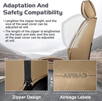 Truck Seat Covers for Chevy Silverado 2500 2007-2026, Waterproof Premium Leather Full Coverage Car Seat Cover, Muscle Sport Style Auto Interior Seat Cover Sets (Full Set/Brown Coffee)