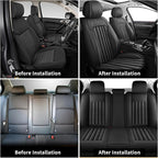 Car Seat Covers Fit for Kia Sorento 2007-2023 2024 2025: Full Set Waterproof Leather Vehicle Seat Cushion Luxury Automotive Protector Easy to Install(5 Seats, Black)