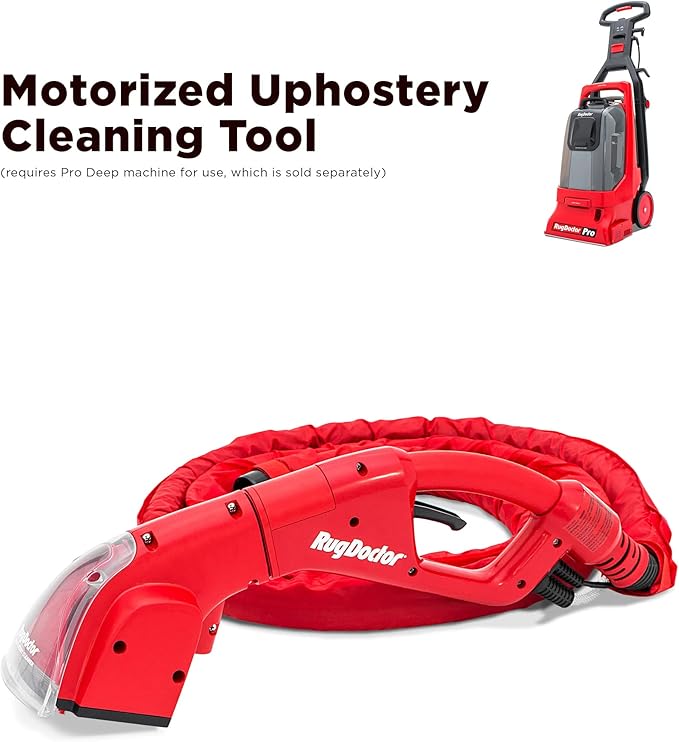 Rug Doctor Pro Motorized Upholstery Tool Attachment For Pro Deep Commercial Carpet Cleaning Machine – Dual Action Motorized Brush with Strong Suction Removes Stains, Soils & Lingering Odors