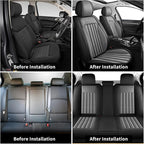 Car Seat Covers Fit for Kia Sorento 2007-2023 2024 2025: Full Set Waterproof Leather Vehicle Seat Cushion Luxury Automotive Protector Easy to Install(5 Seats, Black&Grey)