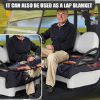 Biyejit Golf Cart Seat Covers with 4 Pockets Golf Cart Seat Towel Blanket Fits 2-Seat Golf Carts, Golf Cart Accessories