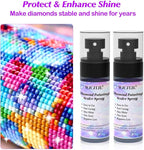 Upgraded Diamond Painting Sealer Spray - 30 Minutes Quick Dry Diamond Art Sealer Glue, Keep Diamond Art Fixed and Shiny, Diamond Art Accessories and Tools, Easy to Use, No Brush Needed (2 Pack)