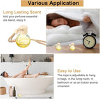 uxcell 8pcs Hanging Car Air Freshener Perfume Bottle, 10ml Pendant Empty Clear/Yellow Glass Essential Oil Aromatherapy Diffuser with Wooden Cap for Car Decor (Clear/Yellow, Round)