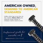 1/4 x 1-1/4 (100 Pack) Lag Screw Kit, 100 Screws and 100 Washers, Ceramic Black Ruspert Coating for Exterior Use, Meets ASTM A307 and ASME B18.2.1, Industrial/Commerical Grade by Makers Bolt